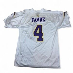 Reebok NFL Jersey Mens L White Vikings Brett Favre Football